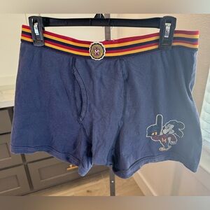 Walt Disney World Vintage Blue Boxer Briefs-2011 Mickey Mouse College #1 Finger